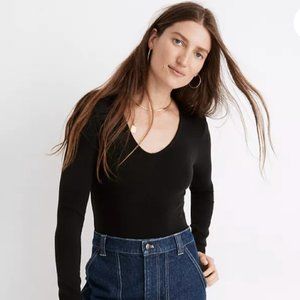 Madewell Long Sleeve Black Bodysuit